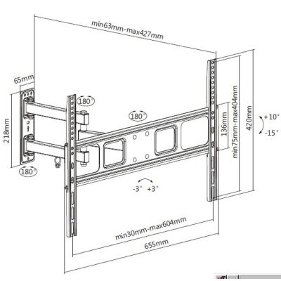 5. Equip 650342 TV-Wandhalterung 177,8 cm (70") Schwarz