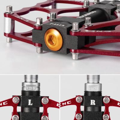 6. Rockbros JT201012LR 2010-12L Aluminium-Plattformpedale für Fahrräder – Rot