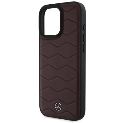 6. Mercedes MB Waves Lederhülle für iPhone 16 Pro Max – Rot