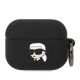 Karl Lagerfeld Silikonhülle mit Karl-Lagerfeld-Kopf (3D) für AirPods Pro – Schwarz