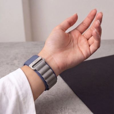 5. Tech-Protect Nylon Pro Armband für Apple Watch 44 / 45 / 46 / 49 mm – Navy-Grau