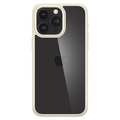 7. Spigen Crystal Hybrid-Hülle für iPhone 15 Pro Max – transparent und beige