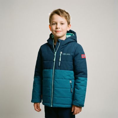 4. Trollkids Kids Hemsedal Snow Jacket XT isolierte blaue Winterjacke für Mädchen/Jungen (513-104)