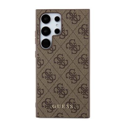 3. Guess 4G Metal Gold Logo Hülle für Samsung Galaxy S24 Ultra – braun