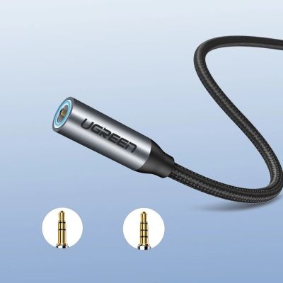 5. Ugreen Kopfhöreradapter mit 3,5 mm Miniklinke auf USB Typ C 10 cm grau (30632)