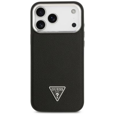 3. Guess Grained Triangle Logo MagSafe Hülle für iPhone 17 Pro Max - Schwarz