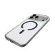 8. Puro Lite Mag TPU+PC Hülle kompatibel mit MagSafe für iPhone 17 Pro Max - Transparent mit blauem Ring