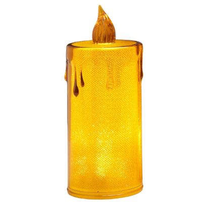 36. Dekorative Kerze, 8 cm, bernsteinfarben, warmweiß, 1 LED