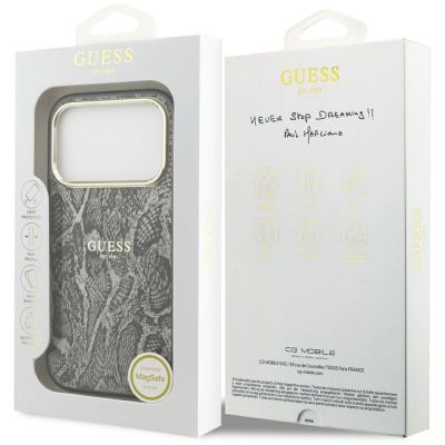 8. Guess Python Pattern MagSafe Hülle für iPhone 17 Pro / 18 Pro – schwarz