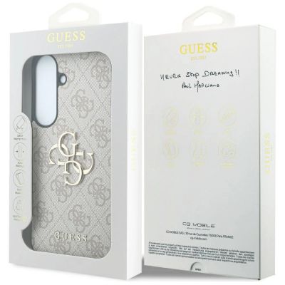 8. Guess Leder-Schutzhülle mit Metalllogo für Samsung Galaxy S26 FE – Rosa