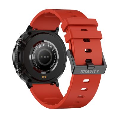 6. Gravity GT21-6 Smartwatch + rotes Silikonarmband