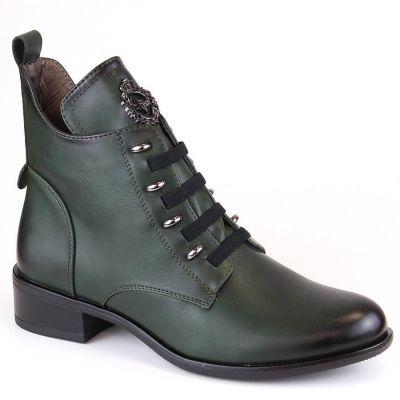 Jezzi W JEZ412B isolierte flache Stiefeletten, grün