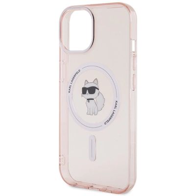 6. Karl Lagerfeld IML Choupette MagSafe Hülle für iPhone 15 – Rosa