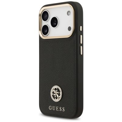 2. Guess Grained Strass Logo MagSafe Hülle für iPhone 17 Pro - Schwarz