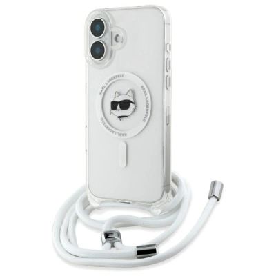 Karl Lagerfeld IML Choupette Head & Cord Magsafe Hülle für iPhone 16 – transparent
