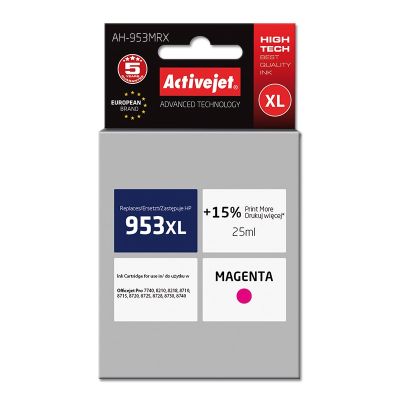 Activejet AH-953MRX Tinte (ersetzt HP 953XL F6U17AE; Premium; 25 ml; rot)