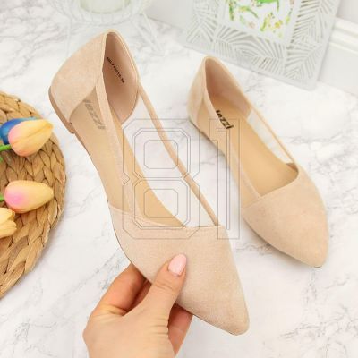Jezzi W EVE59B beige Ballerinas mit spitzer Zehenpartie 