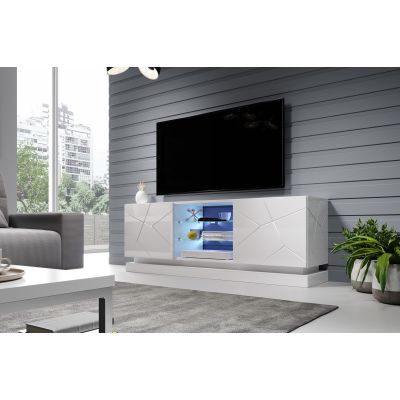 5. TV-Schrank QIU 160 MDF weiß glänzend/weiß glänzend