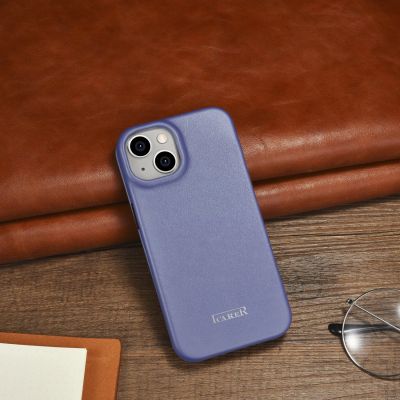 23. iCarer CE Premium Leather Folio Case iPhone 14 Plus Magnetic Flip Leather Folio Case MagSafe Light Purple (WMI14220715-LP)