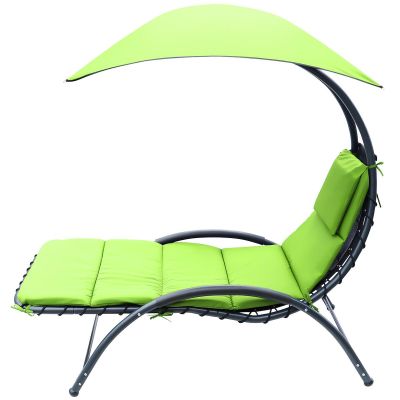 4. BERGAMO Sessel mit Sonnenschirm 200x125x180cm Limette