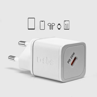 9. SBS TETRGAN1C20W 20-W-GaN-Wandladegerät mit Power Delivery – Weiß