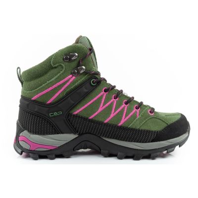 4. CMP Rigel Damen-Trekkingschuhe, Leder, strapazierfähig, wasserdicht, knöchelhoch, grün