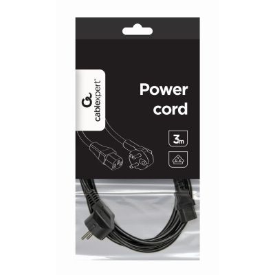 4. GEMBIRD PC-186-VDE-3M Kabel (C13 / IEC C13 / IEC 320 C13 - Schuko; 3m; schwarz)