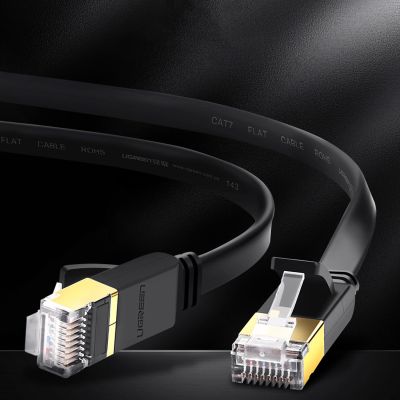 4. Ugreen Ethernet-Patchkabel U/FTP Cat. 7 10 Gbit/s flach 0,5 m schwarz (NW106)