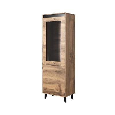 NORD Vitrine 60x38x182,5 Eiche Wotan/Anthrazit