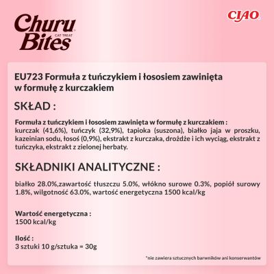 7. CHURU Bites Thunfisch & Lachs für Katzen 3x10g
