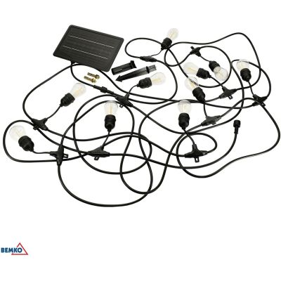 Solar-Gartengirlande LED BEMKO SOLBEE 3W 3000K 10 Stück 10M IP65 Schwarz C83-SOB-003BL-3K