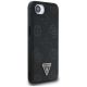 4. Guess Grained Hot Stamp Peony Triangle Logo MagSafe Case für iPhone 16e - Schwarz