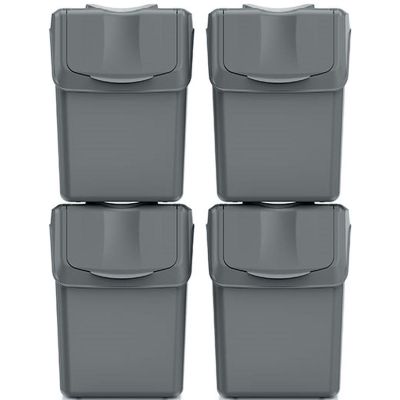 6. Mülltonnen 20 l Sortibox Set 4-teilig Graustein