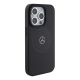 4. Mercedes-Benz MagSafe-Lederhülle mit gekreuzten Linien für iPhone 15 Pro – Schwarz