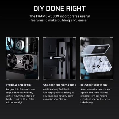7. Corsair FRAME 4500X RS-R ARGB Midi-Tower-Gehäuse mit Seitenwand aus gehärtetem Glas, Schwarz