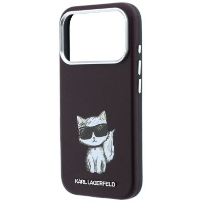 7. Karl Lagerfeld Smooth Choupette Sketch MagSafe Hülle für iPhone 17 Pro / 18 Pro - bordeauxrot