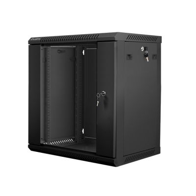 2. Lanberg WF01-6412-10B Rack-Schrank (12 HE; 635 mm / 600 mm / 450 mm; Wandmontage; Glas; 19 Zoll; schwarz)