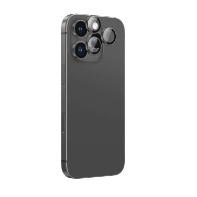 AmazingThing AR Aluminium 3-Linsen-Glas mit Kameralinsenrahmen für iPhone 16 Pro / 16 Pro Max - Schwarz
