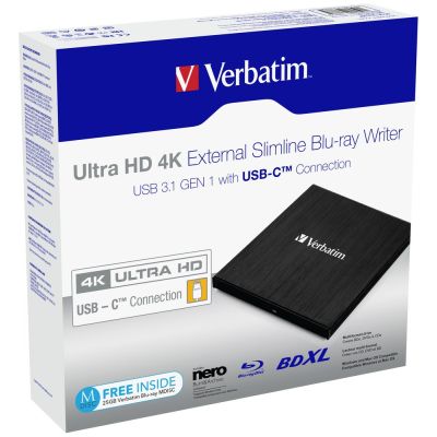 5. VERBATIM EXTERNES BLU-RAY-LAUFWERK X6 ULTRA HD 4K USB-C 3.1 43888