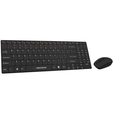 Esperanza EK122K Tastatur- und Mausset (USB 2.0; (US); schwarz; Laser)