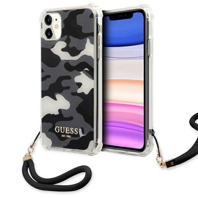 Guess GUHCN61KSARBK iPhone 11 6.1" / Xr schwarz/schwarz Hardcase Camo Collection
