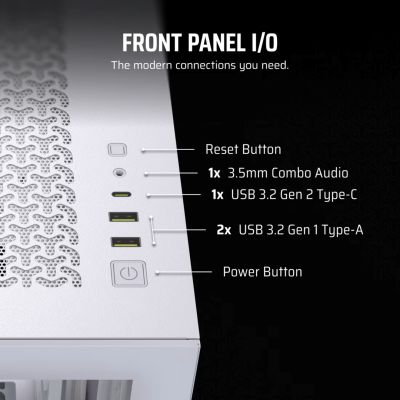 7. Corsair 3500X LXR LINK Midi-Tower-Gehäuse mit Seitenwand aus gehärtetem Glas, Weiß