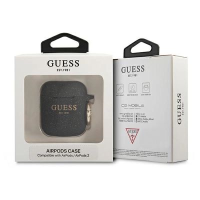 3. Guess GUA2SGGEK AirPods Cover schwarz/schwarzer Silikon-Glitter