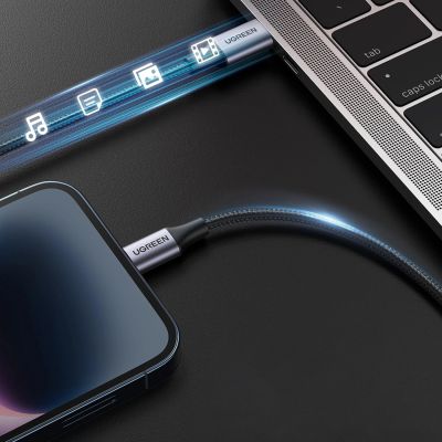 8. Ugreen US304 60759 Lightning – USB-C 2.0 MFi-Kabel 1 m – Grau