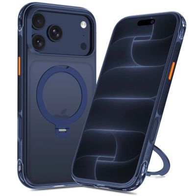2. Tech-Protect MagAir Stand MagSafe CC Hülle für iPhone 18 Pro Max / 17 Pro Max – Mattes Marineblau
