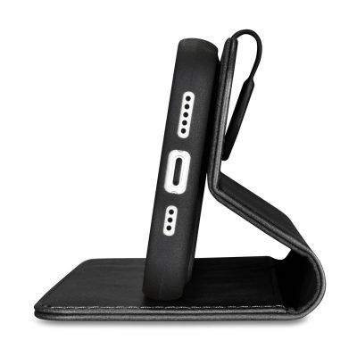 7. iCarer Oil Wax Wallet Case 2in1 Cover iPhone 14 Plus Anti-RFID Leder Flip Case Schwarz (WMI14220723-BK)