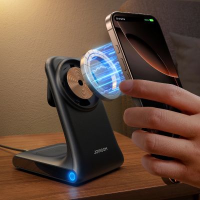 10. Joyroom JR-W15 Wireless Charger 3-in-1 Ladestation mit MagSafe - Schwarz