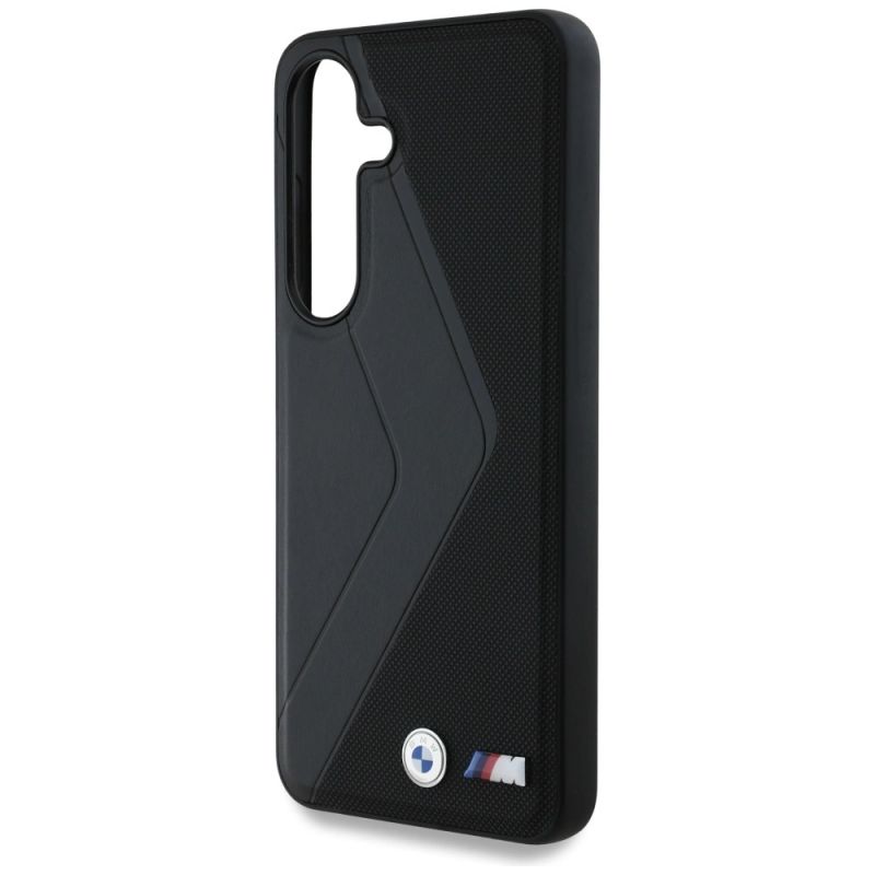 6. BMW Leder Oversized Stripes MagSafe Hülle für Samsung Galaxy S25 - Schwarz