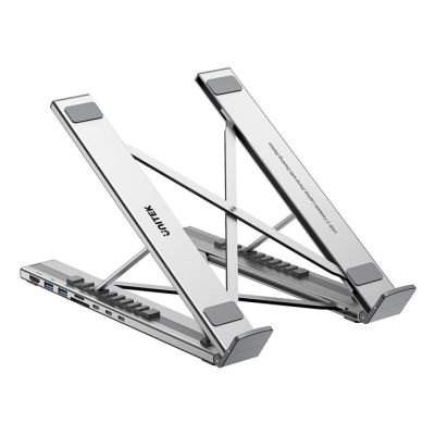 28. UNITEK Verstellbarer Laptopständer + Hub mit USB-C/A, HDMI 2.0, PD 100W
