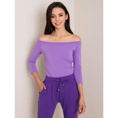 Lila schulterfreie Bluse (RV-BZ-4692.11)